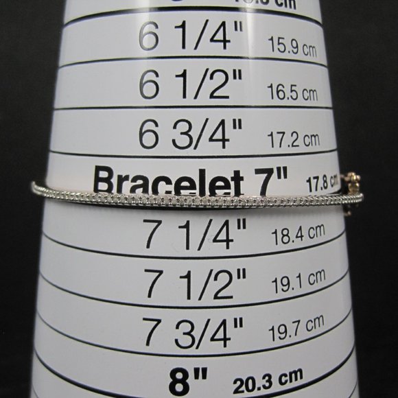 14K ROSE Gold Vermeil Sterling Diamond Bangle Bracelet 7 Inches Macys - Picture 12 of 16